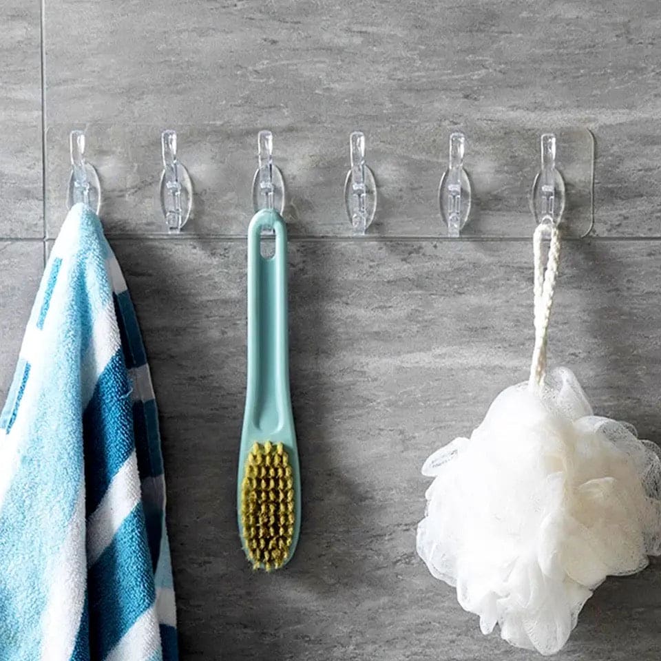 6 Hooks Hanging Sticker, Kitchen Storage Tools, Bathroom Hanger Storage Holder, Non-marking Strong Sticking Hanger 6 Hooks Hanging Sticker, Kitchen Storage Tools, Bathroom Hanger Storage Holder, Non-marking Strong Sticking Hanger